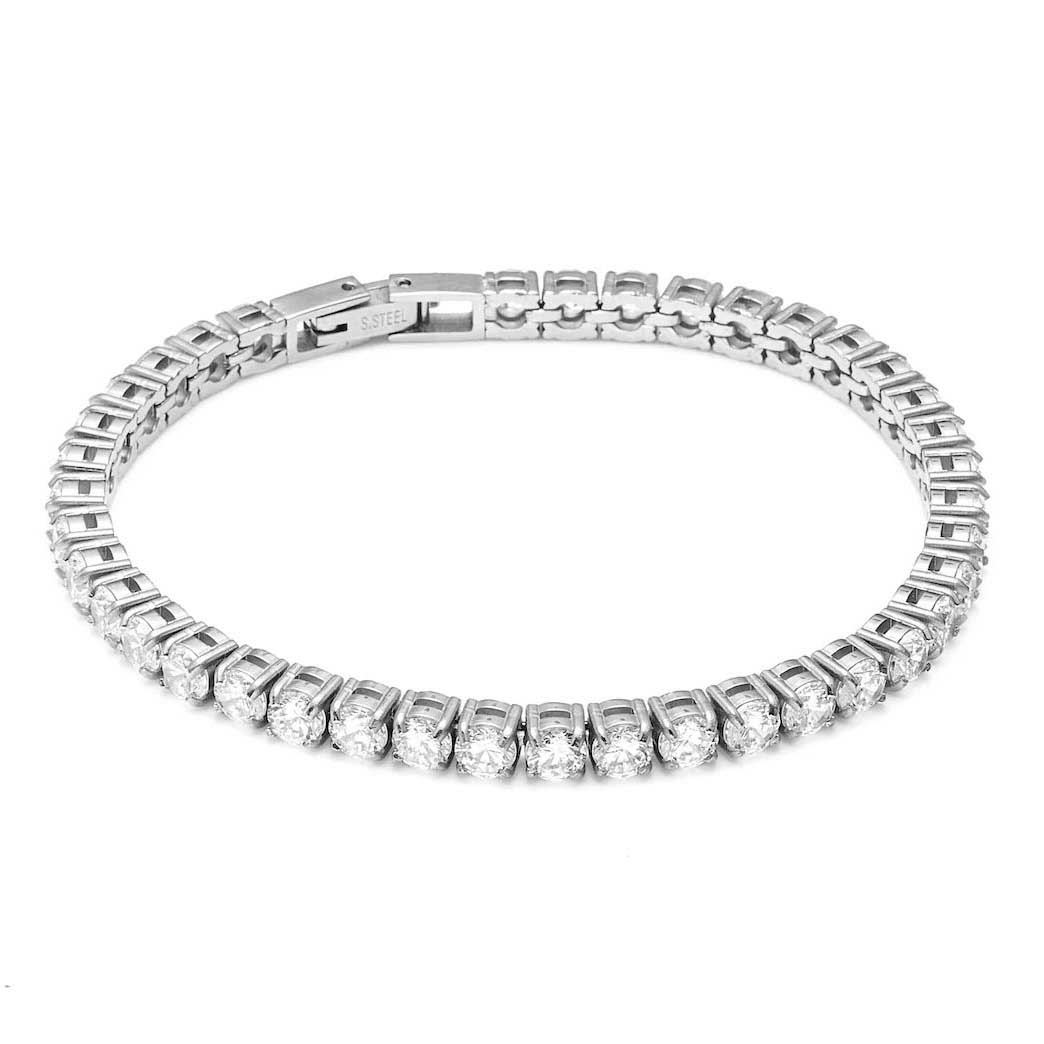 Silk & Steel Tennis Bracelet